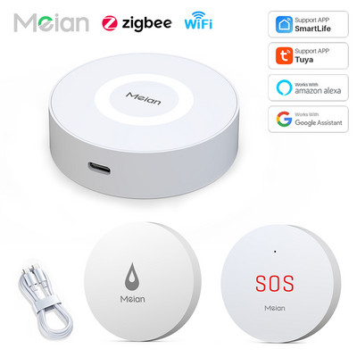 Zigbee3.0 Tuya Gateway Senzor de ușă pentru fereastră Detector de mișcare cu infraroșu prin Smart Life/Tuya APP Control Tuya Smart Alarm System Kits