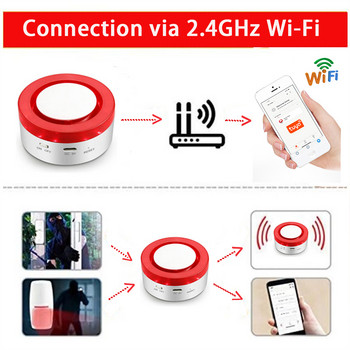 Домашна охранителна алармена система за кражба Безжична светкавична светкавична сирена 433MHz WiFi House Tuya Smart Interconnected App Дистанционно управление