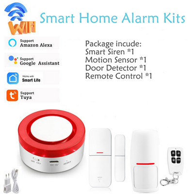 Namų apsaugos nuo įsilaužimo signalizacijos sistema belaidė blykstelėjusi blykstės sirena 433MHz WiFi House Tuya Smart Interconnected App nuotolinio valdymo pultas