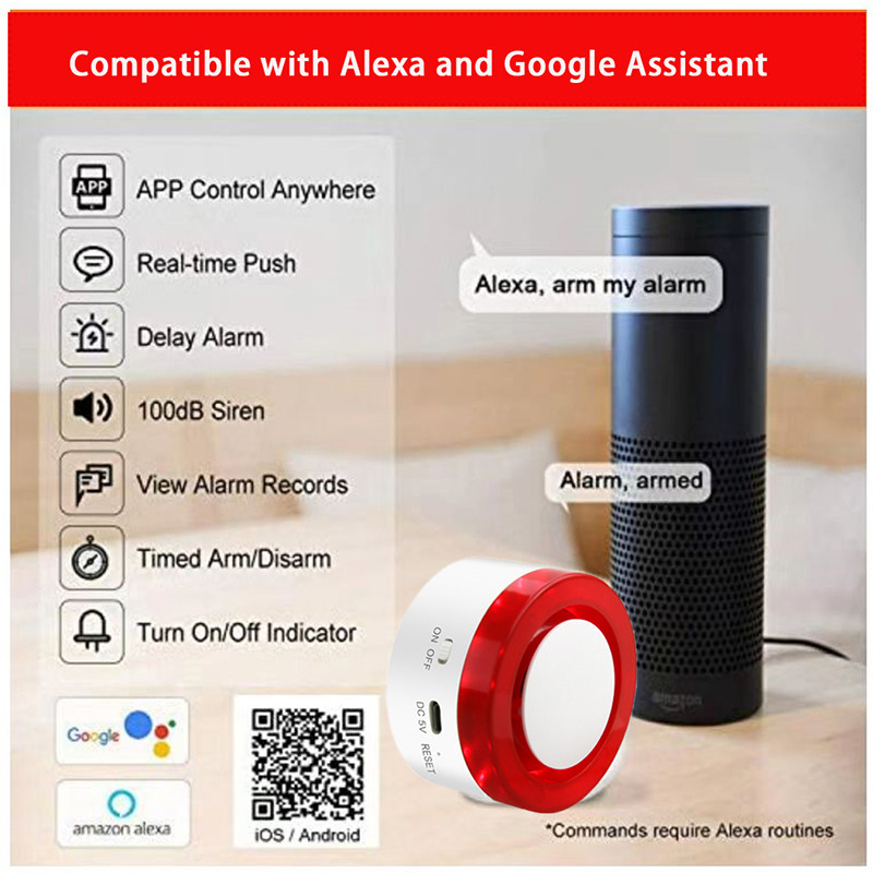 Namų apsaugos nuo įsilaužimo signalizacijos sistema belaidė blykstelėjusi blykstės sirena 433MHz WiFi House Tuya Smart Interconnected App nuotolinio valdymo pultas