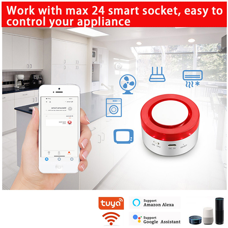 Namų apsaugos nuo įsilaužimo signalizacijos sistema belaidė blykstelėjusi blykstės sirena 433MHz WiFi House Tuya Smart Interconnected App nuotolinio valdymo pultas