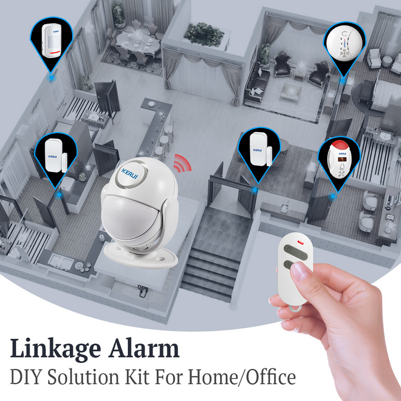KERUI P6 125dB Bezpečnostný alarm pre domácu garáž Inteligentný detektor pohybu PIR senzor dverí/okien Bezdrôtový alarm proti vlámaniu
