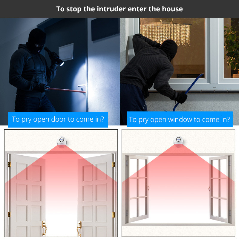 KERUI P6 125dB Bezpečnostný alarm pre domácu garáž Inteligentný detektor pohybu PIR senzor dverí/okien Bezdrôtový alarm proti vlámaniu