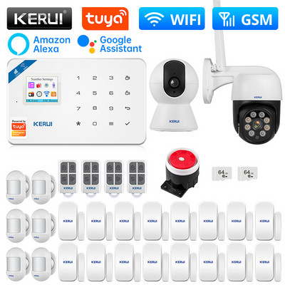KERUI W181 alarm Smart Home Kit WIFI GSM häiresüsteem Tuya nutikas tugi Alexa liikumisanduri detektor juhtmega sireen