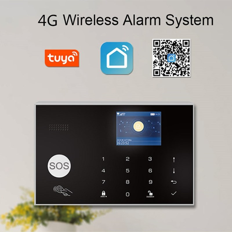 WiFi alarm Tuya bežični sigurnosni alarm 4G podrška Amazon Alexa Google kućna glasovna kontrola s RFID SOS IP kamera GSM alarm kućni