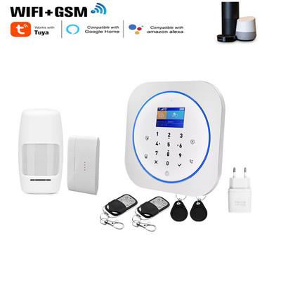 „Sgooway“ gamyklinė jutiklinė klaviatūra WIFI GSM namų apsauga, apsauga nuo įsilaužimo, belaidė „Tuya“ signalizacijos sistema, judesio aptikimo programa, valdanti gaisro dūmus