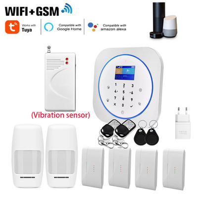 „Sgooway“ gamyklinė jutiklinė klaviatūra WIFI GSM namų apsauga, apsauga nuo įsilaužimo, belaidė „Tuya“ signalizacijos sistema, judesio aptikimo programa, valdanti gaisro dūmus