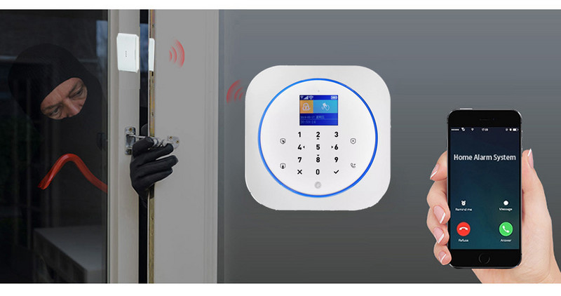 „Sgooway“ gamyklinė jutiklinė klaviatūra WIFI GSM namų apsauga, apsauga nuo įsilaužimo, belaidė „Tuya“ signalizacijos sistema, judesio aptikimo programa, valdanti gaisro dūmus