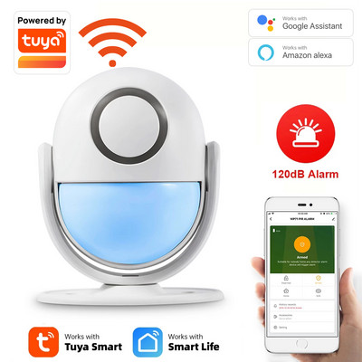Tuya Smart Home Security WIFI алармена система 120dB работи с Google Alexa 433 PIR детектор Сензор за врата Smart Life App Крамец