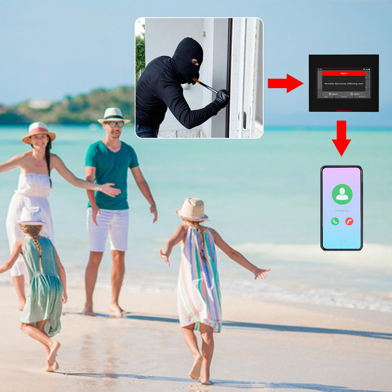 „Tuya Smart Home Security“ signalizacijos sistemos rinkiniai, skirti gyvenamiesiems namams ir parduotuvėms belaidžio „Wi-Fi“ 2G Touch 433MHz palaikymas „Samrtlife APP“