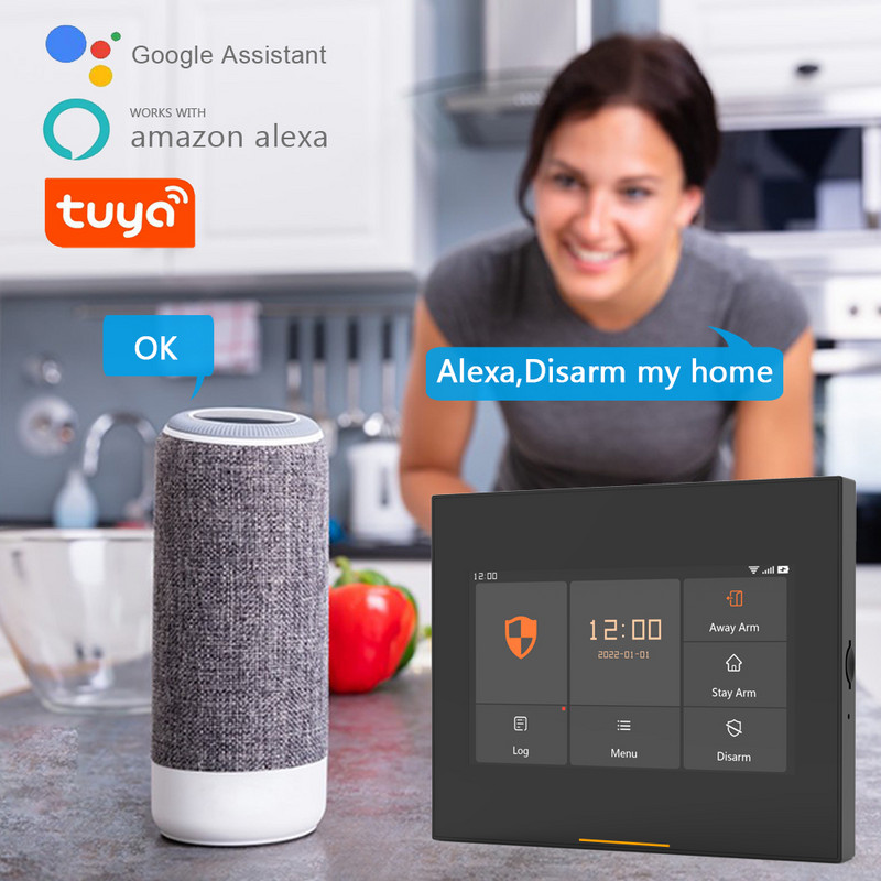 „Tuya Smart Home Security“ signalizacijos sistemos rinkiniai, skirti gyvenamiesiems namams ir parduotuvėms belaidžio „Wi-Fi“ 2G Touch 433MHz palaikymas „Samrtlife APP“