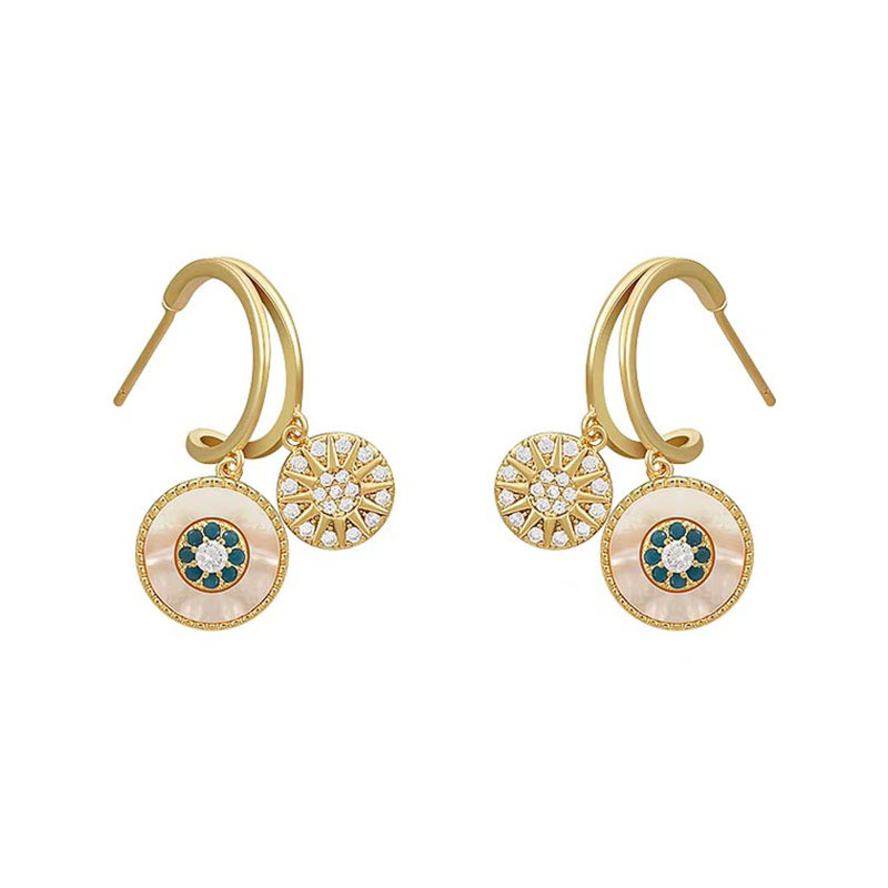 LATS 2022 Prabangus Aukso spalvos Klasikinis Apvalus Korpuso Gėlė Dorp Auskarai Moteriški Vestuvių Vakarėlis Elegantiški auskarai Papuošalai Priedai