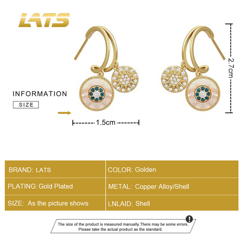 LATS 2022 Prabangus Aukso spalvos Klasikinis Apvalus Korpuso Gėlė Dorp Auskarai Moteriški Vestuvių Vakarėlis Elegantiški auskarai Papuošalai Priedai