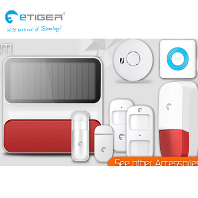 ETIGER S4Plus Wifi Сензори за аларма и аксесоари Контакт за врата Сензор за движение Детектор за дим Вътрешна външна слънчева мощност Аларма Сирена
