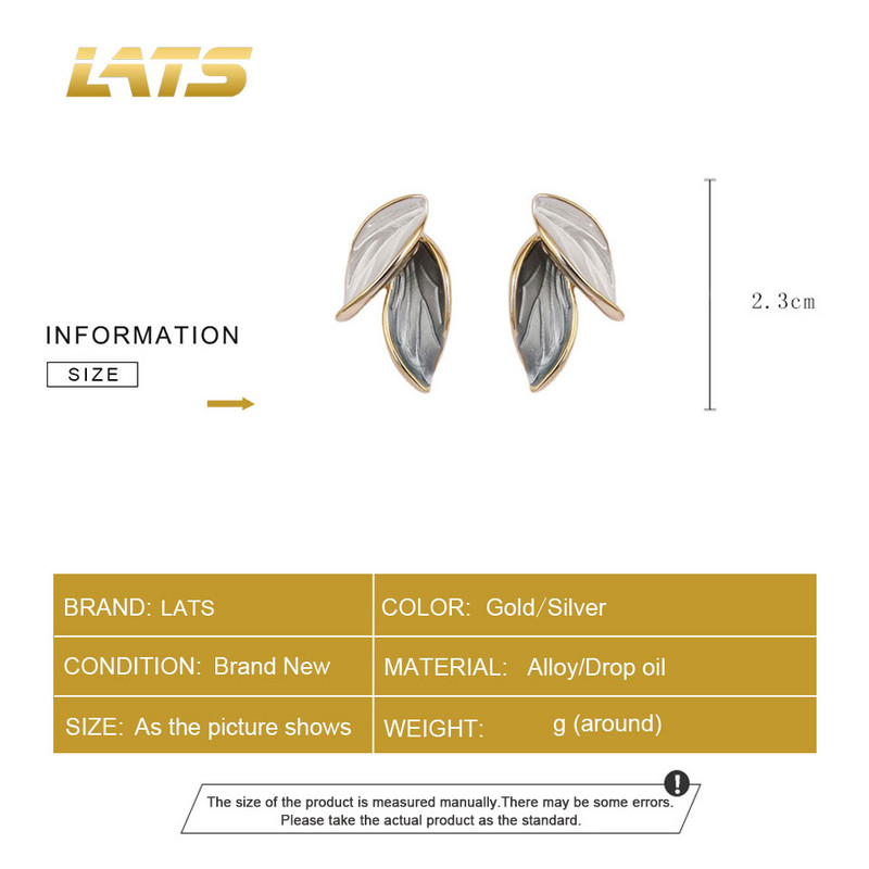 LATS Nauji Korėjos Atvykimo Metalo Madingi Švieži Mieli Saldi pilki Lapeliai Auskarai Moterims Madingi Papuošalai