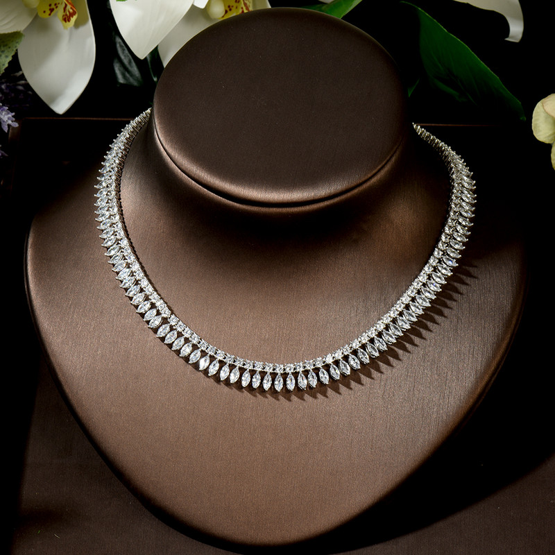 HIBRIDE 2020, nou design de frunze la modă, seturi de bijuterii pentru nuntă, colier, set de cercei, accesorii pentru produse lactate de înaltă calitate N-1484