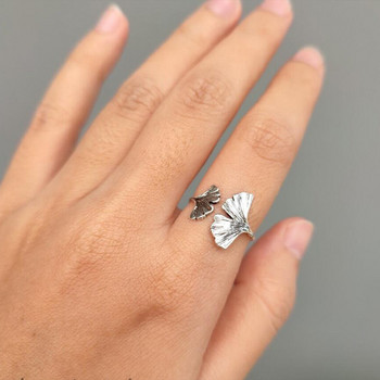 Αντίκες Προσωποποιημένο Ανοιχτό Δαχτυλίδι Ginkgo Leaf Δαχτυλίδι Mountain Forest Dandelion Ring για γυναίκες Δέχονται Dropshipping