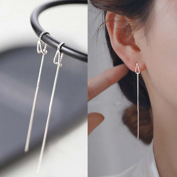 Σκουλαρίκια με φούντα με αλυσίδα σε απλό στυλ για γυναικεία μακρύ σκουλαρίκι Piercing line Αξεσουάρ Λεπτά μίνι μοντέρνα κοσμήματα αυτιών