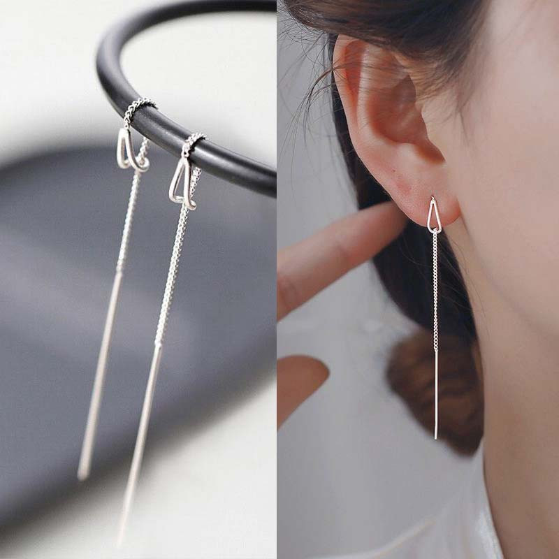 Stil simplu, cutie, lanț, ciucuri, cercei cu picătură pentru femei, cercei lungi, accesorii pentru piercing, mini bijuterii la modă pentru urechi