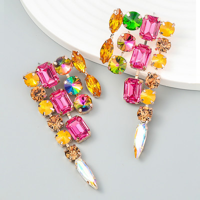 Nauji putojantys Kalnų krištoliniai kabantys auskarai moterims Vakarienės vakarėliui Vestuvių aksesuarai Mados pareiškimai Auskarai Papuošalai