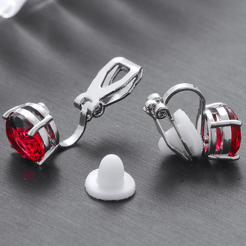 Fshion кръгли обеци с щипки с кубичен цирконий за жени с CZ кристал, женски сватбени обеци, подарък за парти, бижута