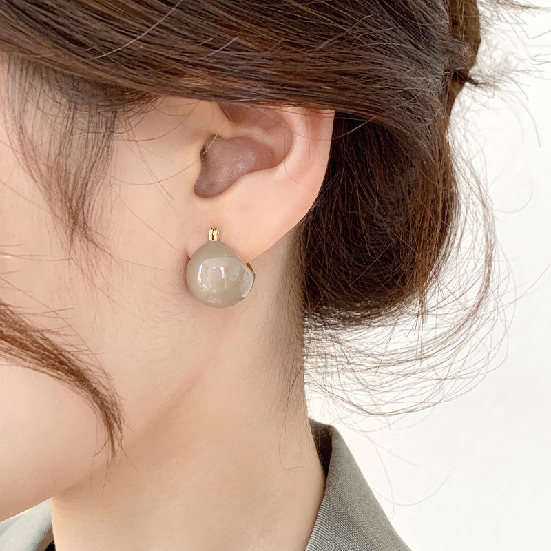 Design Sense Enamel Macaron Boja Okrugle viseće naušnice Božićni jednostavni dodaci za ženske djevojke 2022. Party s modnim nakitom