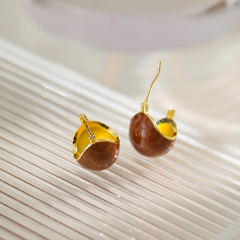 Design Sense Enamel Macaron Boja Okrugle viseće naušnice Božićni jednostavni dodaci za ženske djevojke 2022. Party s modnim nakitom