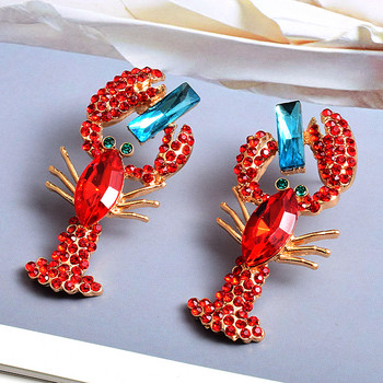 Търговия на едро с модни тенденции Метални обеци с червен кристал Изящни фини обеци с капки Висококачествени бижута Аксесоари за жени