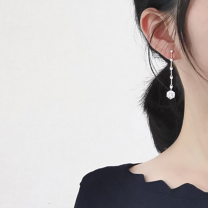 Prabangūs blizgūs kubiniai cirkonio krištoliniai krištoliniai auskarai moterims Statement Elegantiški vestuvinių papuošalų priedai