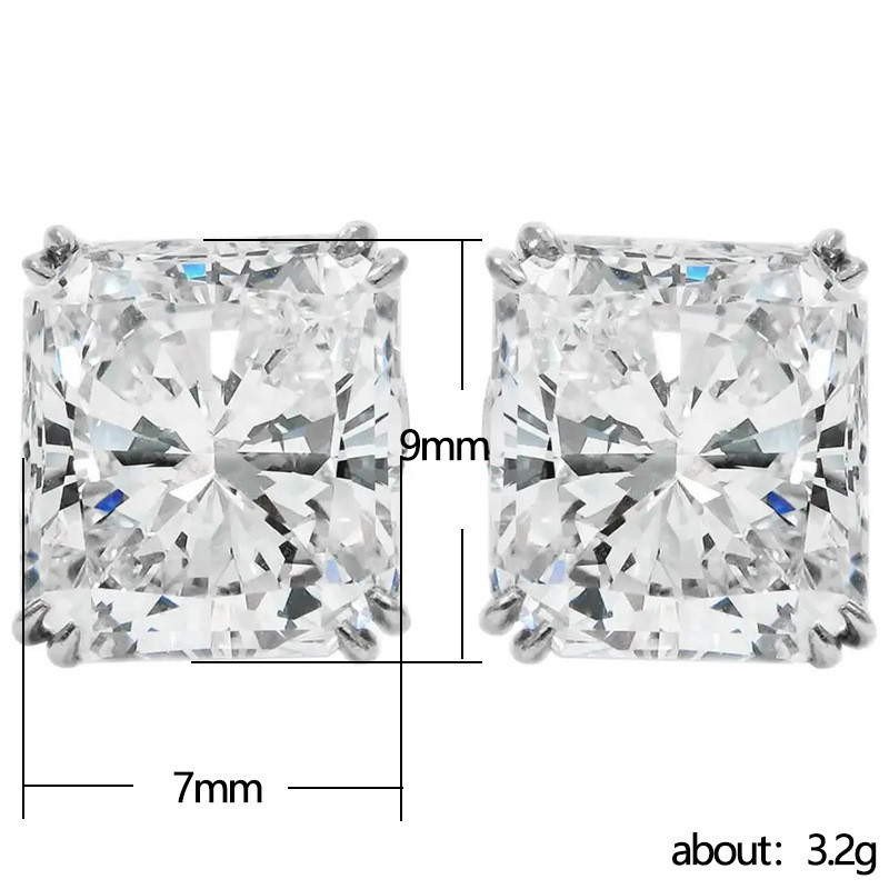 Големи блестящи квадратни обеци с камък Циркон за жени Модни бижута Тенденция за 2021 г. Нови корейски обеци