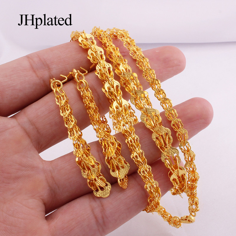 Etiopijos Afrikos nuotakų grandinėlė Papuošalų rinkiniai moterims Vestuvių vakarėlis paauksuotas karoliai auskarai apyrankės papuošalų rinkinys Priedai