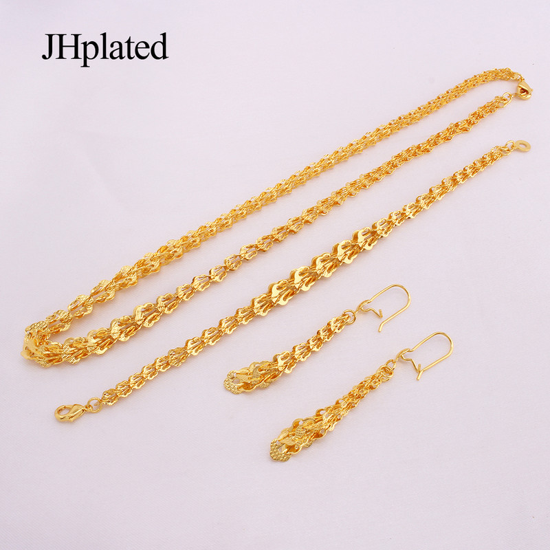 Etiopijos Afrikos nuotakų grandinėlė Papuošalų rinkiniai moterims Vestuvių vakarėlis paauksuotas karoliai auskarai apyrankės papuošalų rinkinys Priedai