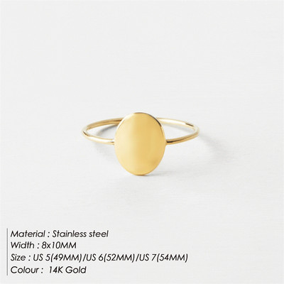 Subtilus ovalus eManco žiedas Dailus paauksuotas tuščias minimalistinis feministinis žiedas moterims Asmenybė gali būti didmeninė prekyba