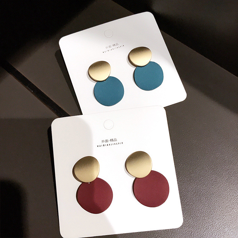 2020 m. tendencija Geometriniai apvalūs diskiniai auskarai be auskarų moterims Auksiniai spalvingi metaliniai ausų segtukai Madingi Brincos papuošalai