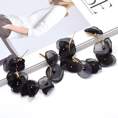 Декларация за ново пристигане Висящи дълги обеци във формата на цвете на едро Модни големи капкови обеци Аксесоари за бижута за жени