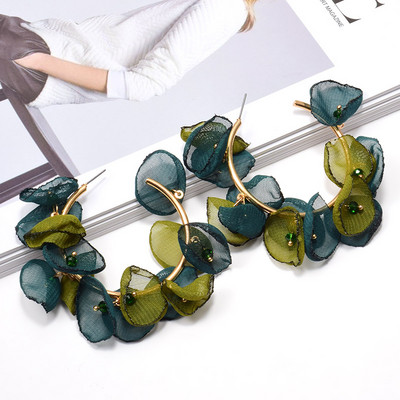 Декларация за ново пристигане Висящи дълги обеци във формата на цвете на едро Модни големи капкови обеци Аксесоари за бижута за жени