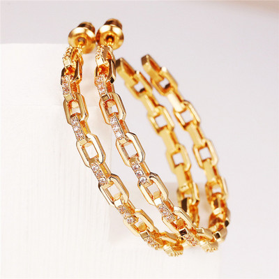 Huitan Retro moteriški auskarai su lanku, tuščiavidurio dizaino sidabro/aukso spalvos geometriniai apskritimo auskarai, naujos tendencijos vintažiniai papuošalai