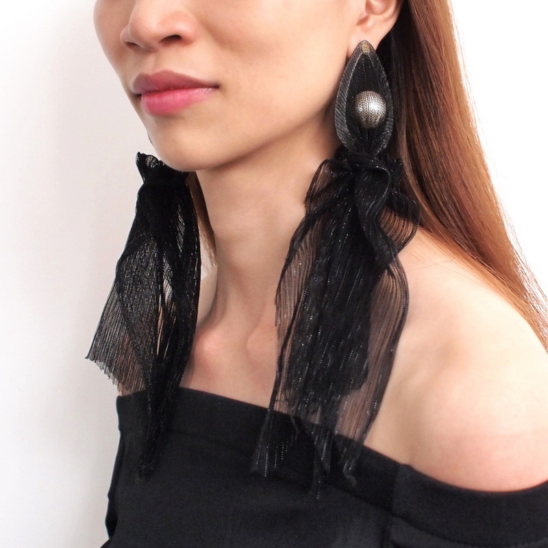 UKEN Lace Wrap Perlų imitacija Ilgi auskarai Crystal Beaded Statement Auskarai Vestuviniai papuošalai Žavingi auskarai Didelė didmeninė prekyba