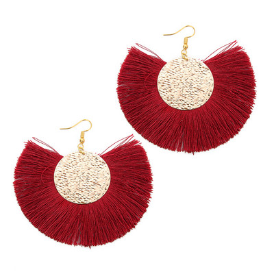 Louleur Червени Розови Черни обеци с капки за жени Дълги обеци с пискюли Големи изявени обеци Бохо индийски бижута 2019 лято