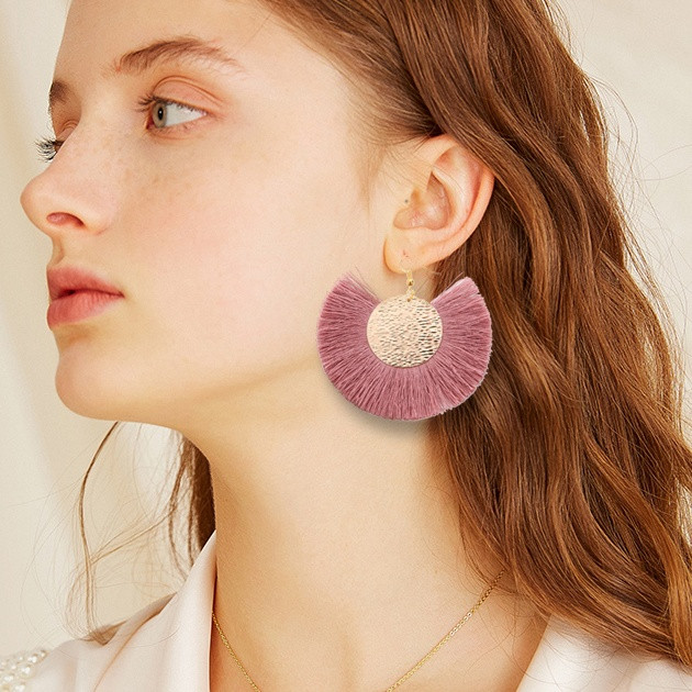 Louleur Червени Розови Черни обеци с капки за жени Дълги обеци с пискюли Големи изявени обеци Бохо индийски бижута 2019 лято