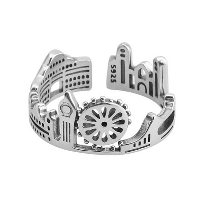 Дамски пръстен, регулируем, усмихнат, сладък, усмивка, модни щастливи лица, обикновен сребърен цвят, отворени пръстени, сълзи, цвете на мечка