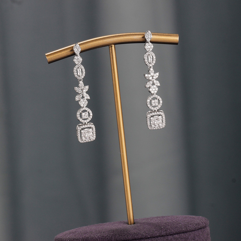 Nauji madingi megztiniai su ilgais karoliais auskarų papuošalų rinkiniai moterims vestuvių vakarėliui cirkonio CZ Afrikos Dubajaus vestuviniai papuošalai 2022 m.