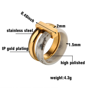 Моден двуслоен движещ се керамичен пръстен Пръстени от неръждаема стомана за жени Сребърни сватбени пръстени за подарък Пръстени на любовника Бижута