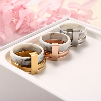 Κεραμικό δαχτυλίδι Fashion Two Layer Move Δαχτυλίδι από ανοξείδωτο ατσάλι για γυναίκες Ασημένιο χρώμα Βέρες γάμου για δαχτυλίδια δώρου Lover\'s κοσμήματα