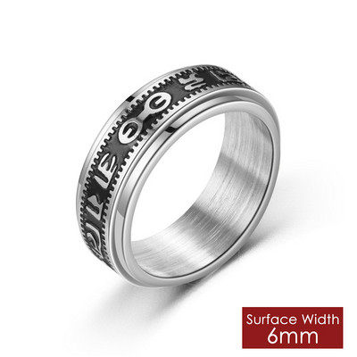 Besisukantis suktuko žiedas vyrams Moterų nerimo nerimo žiedai nerūdijančio plieno mėnulio žvaigždės romėniškų skaitmenų grandinės besisukantis žiedas