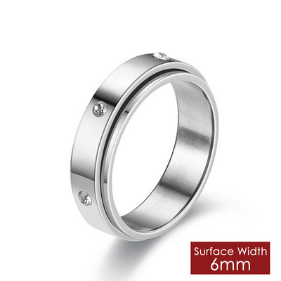 Besisukantis suktuko žiedas vyrams Moterų nerimo nerimo žiedai nerūdijančio plieno mėnulio žvaigždės romėniškų skaitmenų grandinės besisukantis žiedas