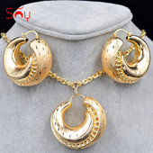 Sunny Jewelry Bakreni setovi nakita za žene Ogrlica Naušnice Privjesak Veliki okrugli setovi nakita za vjenčanje Nakit Pokloni Nalazi