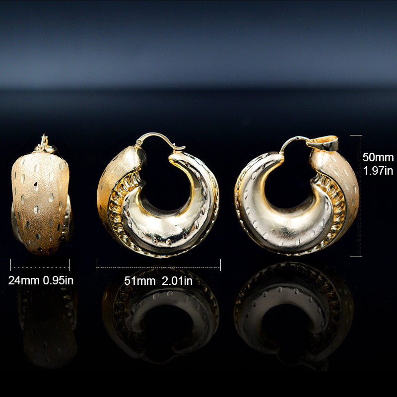 Sunny Jewelry Bakreni setovi nakita za žene Ogrlica Naušnice Privjesak Veliki okrugli setovi nakita za vjenčanje Nakit Pokloni Nalazi