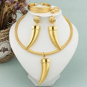 Divatos ékszer készletek nőknek nyaklánc fülbevaló karkötő gyűrű Dubai 18 karátos aranyozott gótikus stílusú kereszt ékszer parti ajándékba