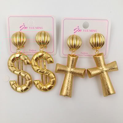 Divatos ékszer készletek nőknek nyaklánc fülbevaló karkötő gyűrű Dubai 18 karátos aranyozott gótikus stílusú kereszt ékszer parti ajándékba